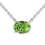 14kt White Gold Fernanda Oval Lab Diamond Solitaire Necklace (1 Ct. Tw.) left