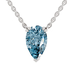 14kt White Gold Fiona Pear Lab Diamond Solitaire Necklace (1/2 Ct. Tw.) front image