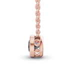 14kt Rose Gold Agustina Round Bezel Lab Diamond Solitaire Necklace (1/2 Ct. Tw.) side right image one