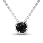 10kt White Gold Agustina Round Bezel Lab Diamond Solitaire Necklace (1/2 Ct. Tw.) front image