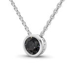 10kt White Gold Agustina Round Bezel Lab Diamond Solitaire Necklace (1/2 Ct. Tw.) standing product image one