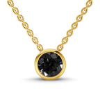 14kt Yellow Gold Agustina Round Bezel Lab Diamond Solitaire Necklace (1/2 Ct. Tw.) front image