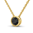 14kt Yellow Gold Agustina Round Bezel Lab Diamond Solitaire Necklace (1/2 Ct. Tw.) standing product image one