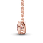 14ct Rose Gold Agustina Round Bezel Lab Diamond Solitaire Necklace (1/2 Ct. Tw.) side right image one