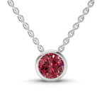 14ct White Gold Agustina Round Bezel Lab Diamond Solitaire Necklace (1/2 Ct. Tw.) front image