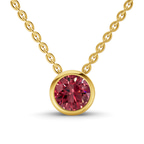 14kt Yellow Gold Agustina Round Bezel Lab Diamond Solitaire Necklace (1/2 Ct. Tw.) front image