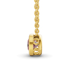 14kt Yellow Gold Agustina Round Bezel Lab Diamond Solitaire Necklace (1/2 Ct. Tw.) side right image one