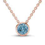 14kt Rose Gold Agustina Round Bezel Lab Diamond Solitaire Necklace (1/2 Ct. Tw.) front image