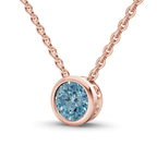 14kt Rose Gold Agustina Round Bezel Lab Diamond Solitaire Necklace (1/2 Ct. Tw.) standing product image one