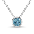 14kt White Gold Agustina Round Bezel Lab Diamond Solitaire Necklace (1/2 Ct. Tw.) front image