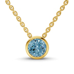 14kt Yellow Gold Agustina Round Bezel Lab Diamond Solitaire Necklace (1/2 Ct. Tw.) front image