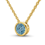 14kt Yellow Gold Agustina Round Bezel Lab Diamond Solitaire Necklace (1/2 Ct. Tw.) standing product image one