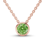 14ct Rose Gold Agustina Round Bezel Lab Diamond Solitaire Necklace (1/2 Ct. Tw.) front image