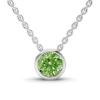14ct White Gold Agustina Round Bezel Lab Diamond Solitaire Necklace (1/2 Ct. Tw.) front image