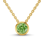 9ct Yellow Gold Agustina Round Bezel Lab Diamond Solitaire Necklace (1/2 Ct. Tw.) front image