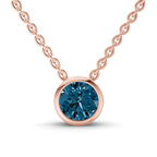 14kt Rose Gold Agustina Round Bezel Lab Diamond Solitaire Necklace (1/2 Ct. Tw.) front image