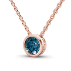 14kt Rose Gold Agustina Round Bezel Lab Diamond Solitaire Necklace (1/2 Ct. Tw.) standing product image one