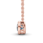 14kt Rose Gold Agustina Round Bezel Lab Diamond Solitaire Necklace (1/2 Ct. Tw.) side right image one