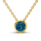 14ct Yellow Gold Agustina Round Bezel Lab Diamond Solitaire Necklace (1/2 Ct. Tw.) front image