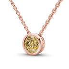 14kt Rose Gold Agustina Round Bezel Lab Diamond Solitaire Necklace (1/2 Ct. Tw.) standing product image one