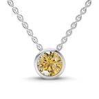14kt White Gold Agustina Round Bezel Lab Diamond Solitaire Necklace (1/2 Ct. Tw.) front image