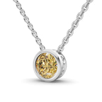 14kt White Gold Agustina Round Bezel Lab Diamond Solitaire Necklace (1/2 Ct. Tw.) standing product image one