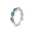 Platinum Estrella Pear Lab Diamond Anniversary Band (1 Ct. Tw.) left