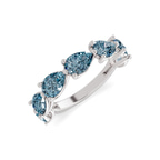 Platinum Estrella Pear Lab Diamond Anniversary Band (1 Ct. Tw.) right