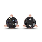 10kt Rose Gold Three Prong Martini Round Lab Diamond Stud Earrings (1 Ct. Tw.) front image