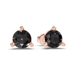 10kt Rose Gold Three Prong Martini Round Lab Diamond Stud Earrings (1 Ct. Tw.) side right image one