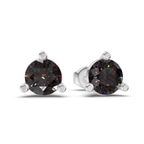 14kt White Gold Three Prong Martini Round Lab Diamond Stud Earrings (1 Ct. Tw.) side right image one