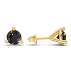 14kt Yellow Gold Three Prong Martini Round Lab Diamond Stud Earrings (1 Ct. Tw.) standing product image one