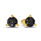 14kt Yellow Gold Three Prong Martini Round Lab Diamond Stud Earrings (1 Ct. Tw.) side right image one