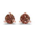 10kt Rose Gold Three Prong Martini Round Lab Diamond Stud Earrings (1 Ct. Tw.) front image