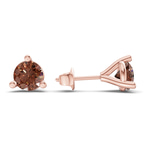 10kt Rose Gold Three Prong Martini Round Lab Diamond Stud Earrings (1 Ct. Tw.) standing product image one