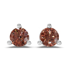 14kt White Gold Three Prong Martini Round Lab Diamond Stud Earrings (1 Ct. Tw.) front image