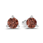 14kt White Gold Three Prong Martini Round Lab Diamond Stud Earrings (1 Ct. Tw.) side right image one