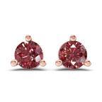 10kt Rose Gold Three Prong Martini Round Lab Diamond Stud Earrings (1 Ct. Tw.) front image