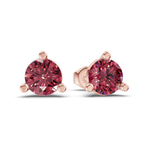 10kt Rose Gold Three Prong Martini Round Lab Diamond Stud Earrings (1 Ct. Tw.) side right image one