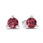 14kt White Gold Three Prong Martini Round Lab Diamond Stud Earrings (1 Ct. Tw.) side right image one