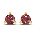 14kt Yellow Gold Three Prong Martini Round Lab Diamond Stud Earrings (1 Ct. Tw.) front image