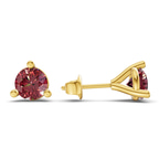 14kt Yellow Gold Three Prong Martini Round Lab Diamond Stud Earrings (1 Ct. Tw.) standing product image one
