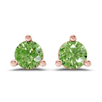 14kt Rose Gold Three Prong Martini Round Lab Diamond Stud Earrings (1 Ct. Tw.) front image