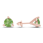 14kt Rose Gold Three Prong Martini Round Lab Diamond Stud Earrings (1 Ct. Tw.) standing product image one