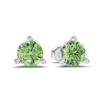 14kt White Gold Three Prong Martini Round Lab Diamond Stud Earrings (1 Ct. Tw.) side right image one