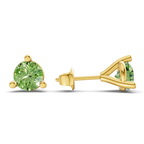 14kt Yellow Gold Three Prong Martini Round Lab Diamond Stud Earrings (1 Ct. Tw.) standing product image one