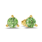 14kt Yellow Gold Three Prong Martini Round Lab Diamond Stud Earrings (1 Ct. Tw.) side right image one