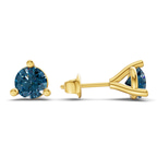 14kt Yellow Gold Three Prong Martini Round Lab Diamond Stud Earrings (1 Ct. Tw.) standing product image one