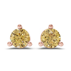 14kt Rose Gold Three Prong Martini Round Lab Diamond Stud Earrings (1 Ct. Tw.) front image