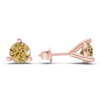 14kt Rose Gold Three Prong Martini Round Lab Diamond Stud Earrings (1 Ct. Tw.) standing product image one